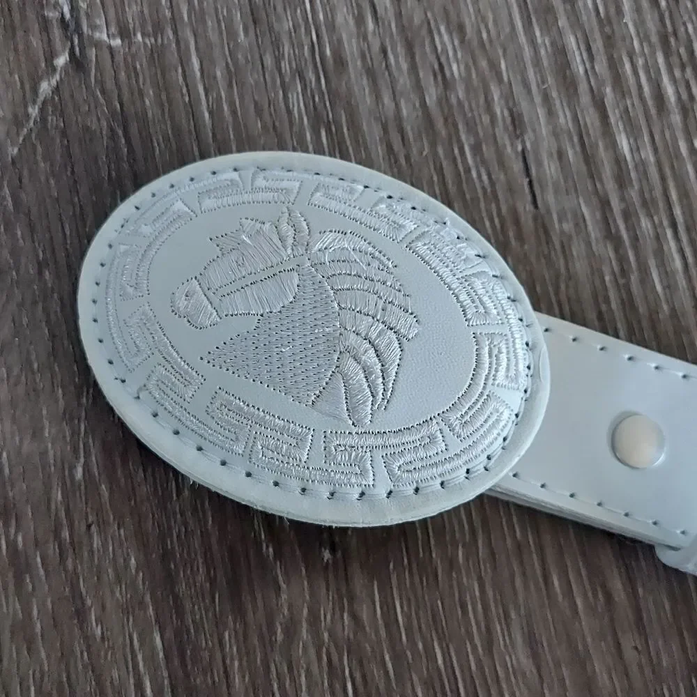 Authentic Mexican Piteado Leather Belt Handmade Horse Belt White Kids Size 20